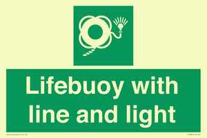 Lifebuoy with line and light